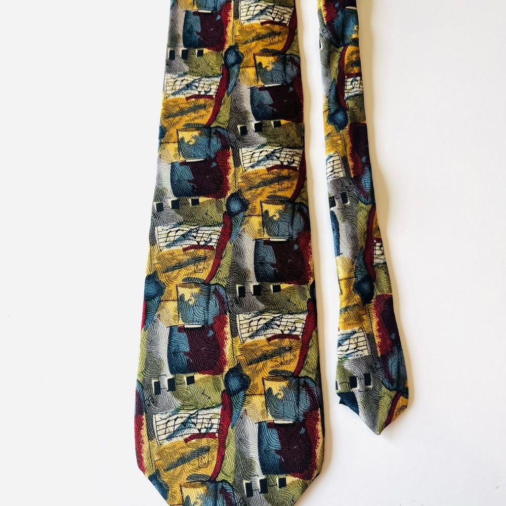 J. GARCIA 100% Silk Necktie Collectors Edition Musical Score Hand Sewn 3.5x58”